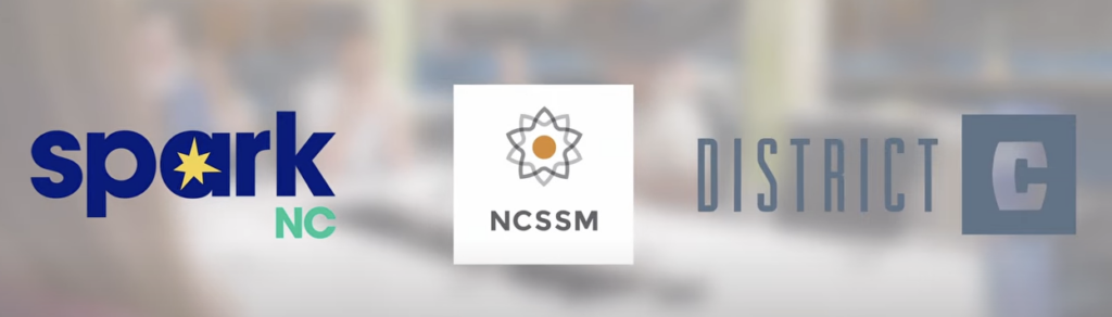 3 brand logos - SparkNC, NCSSM, District C